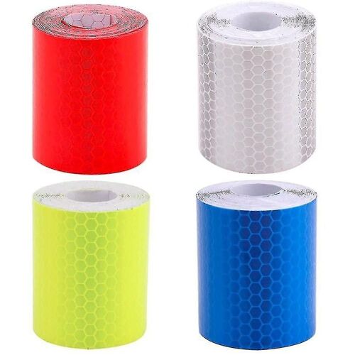 4 ruban adhésif Rolle Reflectorband, ruban d'avertissement de sécurité à bande réfléchissante, activité de voiture / moto / vélo / nuit