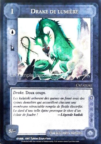 Carte Le Seigneur Des Anneaux : Les Sorciers - Drake De Lumière 1996