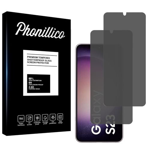 Verre Trempé pour Samsung Galaxy S23 [Pack 2] Film Noir Anti Espion Vitre Protection Ecran Phonillico®