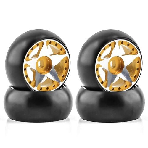 Hard Plastic Drift Tire Tyre With Metal Wheel Rim For 284131 K969 K989 Mini-Z 1/28 Rc Car Upgrades