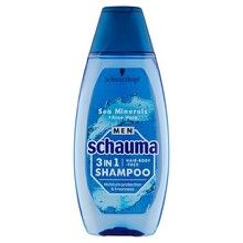Schwarzkopf Professional - Schauma Men Sea Minerals + Aloe Vera Hair Face Body Shampoo - Shampoo For Men 3in1 400ml 