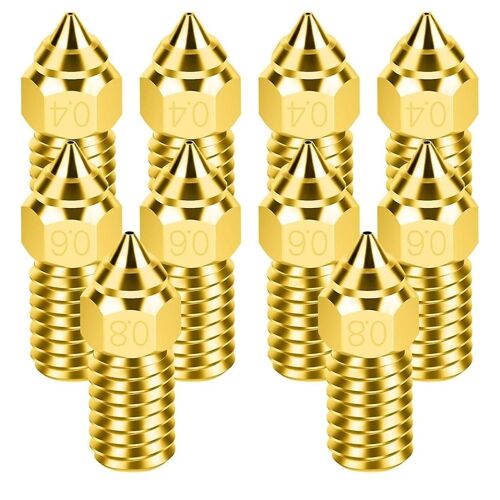 10Pcs Nozzle 0.4/0.6/0.8mm 3D Printer Accessories M6 Hotend Extruder Nozzle for 3 V3 Se/5 S1/ 7 3D
