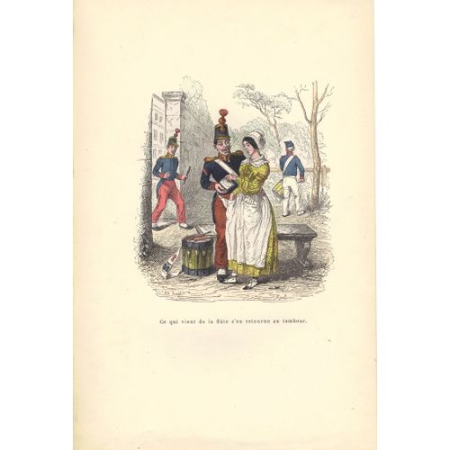 J.J. Grandville - Scène Militaireavec Sous-Entendus