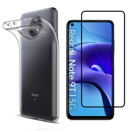 Protection intégrale 360 degres Xiaomi Redmi Note 9T 5G : Coque Gel de Protection en TPU Invisible arrière Transparente ET Protection écran classique Xiaomi Redmi Note 9T 5G - Accessoires Pochette Case