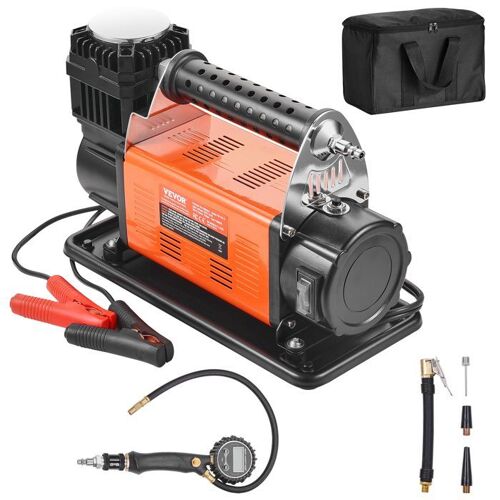 Compresseur D'air Robuste 12 V-Vevor-Gonfleur De Pneus Portable 200 L/Min-Avec Adaptateurs Pour Camions, Voitures, Camping-Car