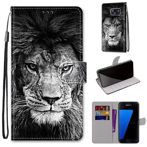 Samsung Galaxy S7 Coque, Saturcase Beau Pu Cuir Magnétique Flip Portefeuille Support Porte-Carte Dragonne Protecteur Coque Housse Étui Pour Samsung Galaxy S7 (Dh-13)