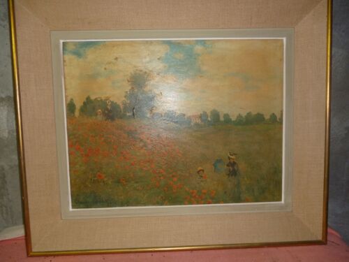 Reproduction Sur Toile:"Champ De Coquelicots À Vetheuil" De Claude Monet