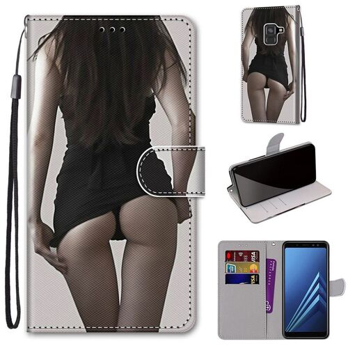 Samsung Galaxy A8 2018 Coque, Saturcase Beau Pu Cuir Magnétique Flip Portefeuille Support Porte-Carte Dragonne Protecteur Coque Housse Étui Pour Samsung Galaxy A8 2018 (Dh-1)