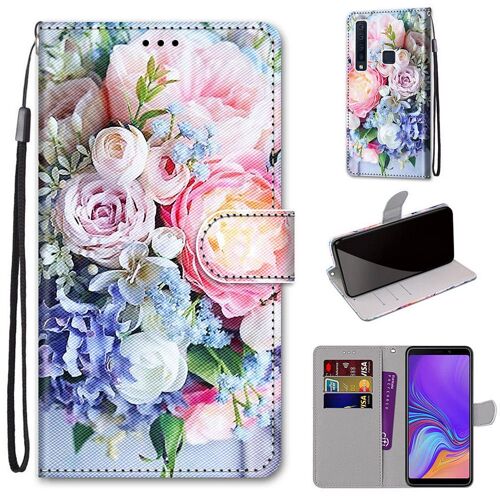 Samsung Galaxy A9 2018 Coque, Saturcase Beau Pu Cuir Magnétique Flip Portefeuille Support Porte-Carte Dragonne Protecteur Coque Housse Étui Pour Samsung Galaxy A9 2018 (Dh-7)