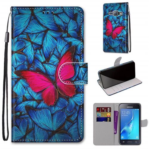 Samsung Galaxy J1 2016 Coque, Saturcase Beau Pu Cuir Magnétique Flip Portefeuille Support Porte-Carte Dragonne Protecteur Coque Housse Étui Pour Samsung Galaxy J1 2016 (Dh-20)