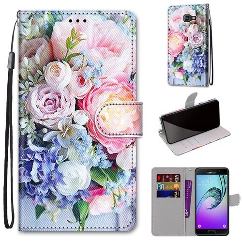 Samsung Galaxy A5 2016 Coque, Saturcase Beau Pu Cuir Magnétique Flip Portefeuille Support Porte-Carte Dragonne Protecteur Coque Housse Étui Pour Samsung Galaxy A5 2016 (Dh-7)