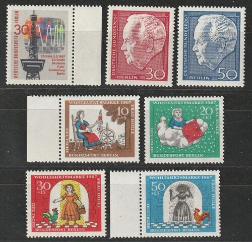 Timbres Berlin Allemagne Fédérale 1967 Lot De 7 Neufs** Divers N° 284 À 290