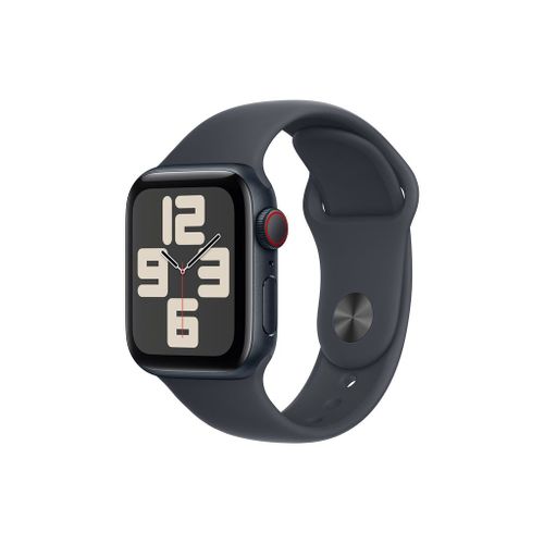 Apple Watch SE (GPS + Cellular) - 2e génération - 40 mm - aluminium minuit - Montre connectée avec bracelet sport - fluoroélastomère - minuit - taille du bracelet : S/M - 32 Go - Wi-Fi 4...