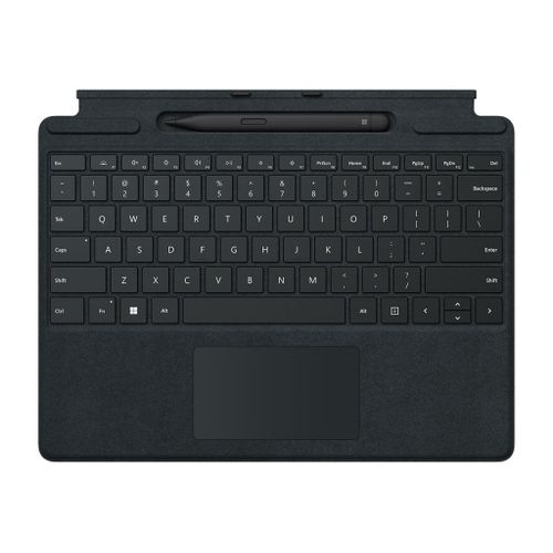Microsoft Clavier Signature pour Surface Pro - Clavier - avec accéléromètre, pavé tactile, plateau de rangement et de chargement du Surface Slim Pen 2 - AZERTY - Français - noir - commercial -...