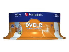 Verbatim - 25 x DVD-R - 4.7 Go 16x - surface imprimable photo large - spindle