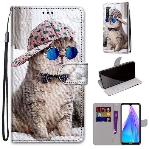 Xiaomi Redmi Note 8t Coque, Saturcase Beau Pu Cuir Magnétique Flip Portefeuille Support Porte-Carte Dragonne Protecteur Coque Housse Étui Pour Xiaomi Redmi Note 8t (Dh-4)