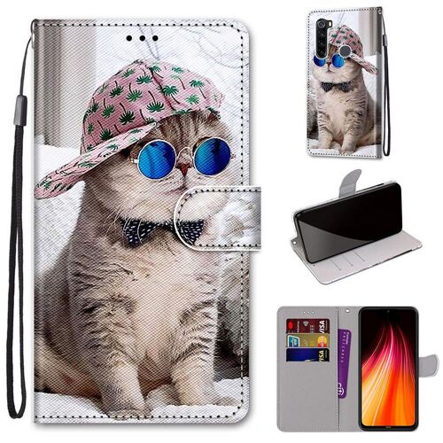 Xiaomi Redmi Note 8 Coque, Saturcase Beau Pu Cuir Magnétique Flip Portefeuille Support Porte-Carte Dragonne Protecteur Coque Housse Étui Pour Xiaomi Redmi Note 8 (Dh-4)