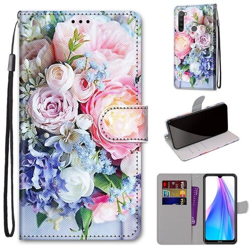 Xiaomi Redmi Note 8t Coque, Saturcase Beau Pu Cuir Magnétique Flip Portefeuille Support Porte-Carte Dragonne Protecteur Coque Housse Étui Pour Xiaomi Redmi Note 8t (Dh-7)