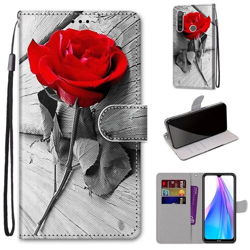 Xiaomi Redmi Note 8t Coque, Saturcase Beau Pu Cuir Magnétique Flip Portefeuille Support Porte-Carte Dragonne Protecteur Coque Housse Étui Pour Xiaomi Redmi Note 8t (Dh-10)