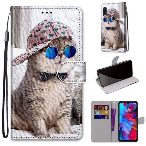 Xiaomi Redmi Note 7 Coque, Saturcase Beau Pu Cuir Magnétique Flip Portefeuille Support Porte-Carte Dragonne Protecteur Coque Housse Étui Pour Xiaomi Redmi Note 7 (Dh-4)
