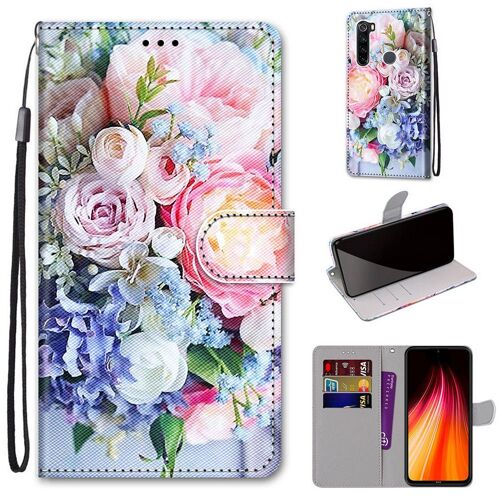 Xiaomi Redmi Note 8 Coque, Saturcase Beau Pu Cuir Magnétique Flip Portefeuille Support Porte-Carte Dragonne Protecteur Coque Housse Étui Pour Xiaomi Redmi Note 8 (Dh-7)