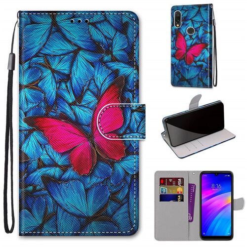 Xiaomi Redmi 7 Coque, Saturcase Beau Pu Cuir Magnétique Flip Portefeuille Support Porte-Carte Dragonne Protecteur Coque Housse Étui Pour Xiaomi Redmi 7 (Dh-20)