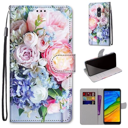 Xiaomi Redmi 5 Plus Coque, Saturcase Beau Pu Cuir Magnétique Flip Portefeuille Support Porte-Carte Dragonne Protecteur Coque Housse Étui Pour Xiaomi Redmi 5 Plus (Dh-7)