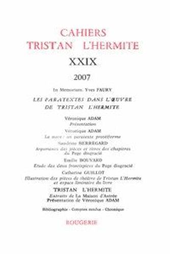 Cahiers Tristan L'hermite N° 29, 2007