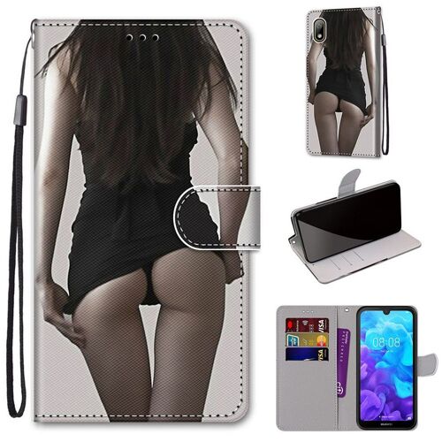 Huawei Y5 2019 Coque, Saturcase Beau Pu Cuir Magnétique Flip Portefeuille Support Porte-Carte Dragonne Protecteur Coque Housse Étui Pour Huawei Y5 2019 (Dh-1)