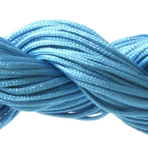Lot 30 Mètres Fil Nylon Cordon Bijoux 1 Mm Pour Création Shamballa - Bleu Lagon