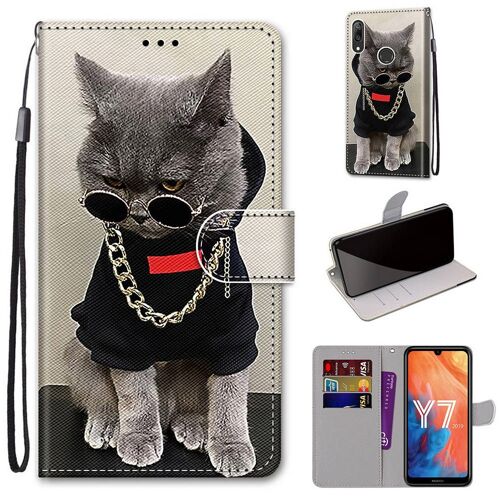 Huawei Y7 2019 Coque, Saturcase Beau Pu Cuir Magnétique Flip Portefeuille Support Porte-Carte Dragonne Protecteur Coque Housse Étui Pour Huawei Y7 2019 / Y7 Prime 2019 (Dh-14)