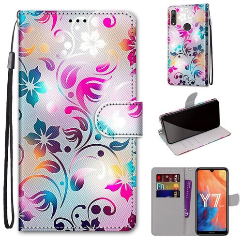 Huawei Y7 2019 Coque, Saturcase Beau Pu Cuir Magnétique Flip Portefeuille Support Porte-Carte Dragonne Protecteur Coque Housse Étui Pour Huawei Y7 2019 / Y7 Prime 2019 (Dh-18)