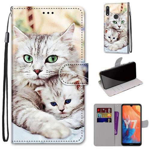 Huawei Y7 2019 Coque, Saturcase Beau Pu Cuir Magnétique Flip Portefeuille Support Porte-Carte Dragonne Protecteur Coque Housse Étui Pour Huawei Y7 2019 / Y7 Prime 2019 (Dh-11)
