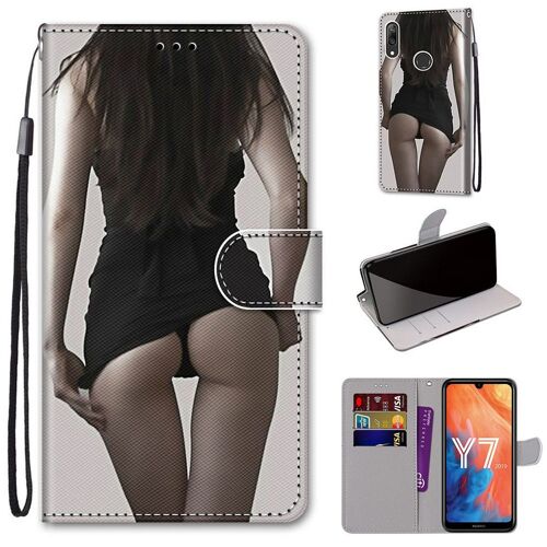 Huawei Y7 2019 Coque, Saturcase Beau Pu Cuir Magnétique Flip Portefeuille Support Porte-Carte Dragonne Protecteur Coque Housse Étui Pour Huawei Y7 2019 / Y7 Prime 2019 (Dh-1)