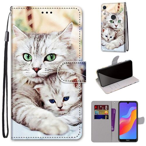 Huawei Y6 2019 / Honor 8a Coque, Saturcase Beau Pu Cuir Magnétique Flip Portefeuille Support Porte-Carte Dragonne Protecteur Coque Housse Étui Pour Huawei Y6 2019 / Honor 8a (Dh-11)