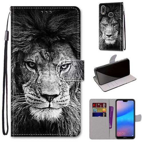 Huawei P20 Lite Coque, Saturcase Beau Pu Cuir Magnétique Flip Portefeuille Support Porte-Carte Dragonne Protecteur Coque Housse Étui Pour Huawei P20 Lite (Dh-13)