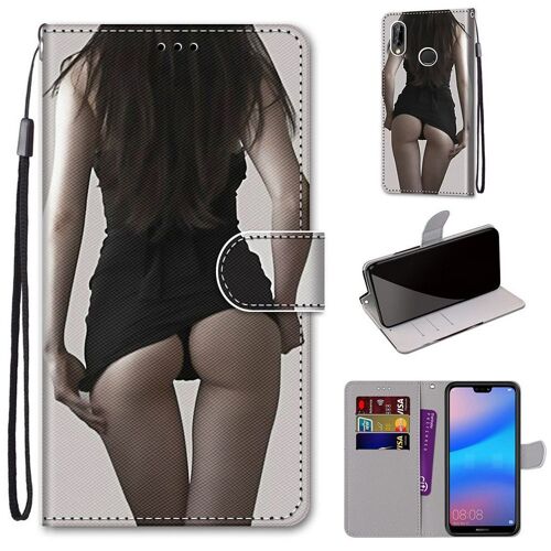 Huawei P20 Lite Coque, Saturcase Beau Pu Cuir Magnétique Flip Portefeuille Support Porte-Carte Dragonne Protecteur Coque Housse Étui Pour Huawei P20 Lite (Dh-1)