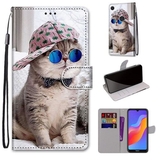 Huawei Y6 2019 / Honor 8a Coque, Saturcase Beau Pu Cuir Magnétique Flip Portefeuille Support Porte-Carte Dragonne Protecteur Coque Housse Étui Pour Huawei Y6 2019 / Honor 8a (Dh-4)