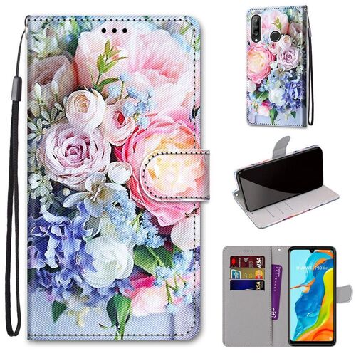Huawei P30 Lite Coque, Saturcase Beau Pu Cuir Magnétique Flip Portefeuille Support Porte-Carte Dragonne Protecteur Coque Housse Étui Pour Huawei P30 Lite (Dh-7)