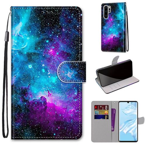 Huawei P30 Pro Coque, Saturcase Beau Pu Cuir Magnétique Flip Portefeuille Support Porte-Carte Dragonne Protecteur Coque Housse Étui Pour Huawei P30 Pro (Dh-8)