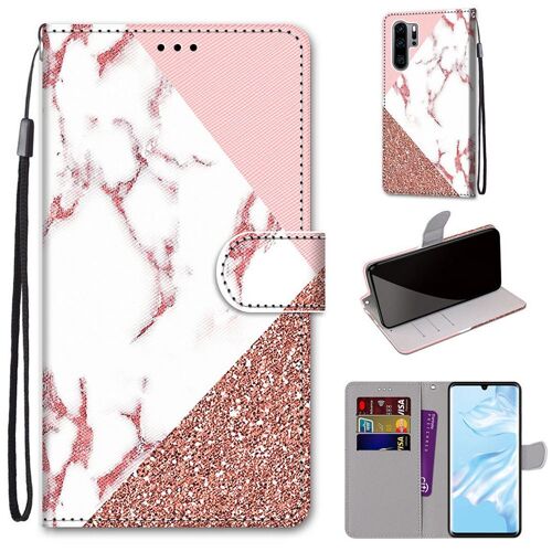 Huawei P30 Pro Coque, Saturcase Beau Pu Cuir Magnétique Flip Portefeuille Support Porte-Carte Dragonne Protecteur Coque Housse Étui Pour Huawei P30 Pro (Dh-2)