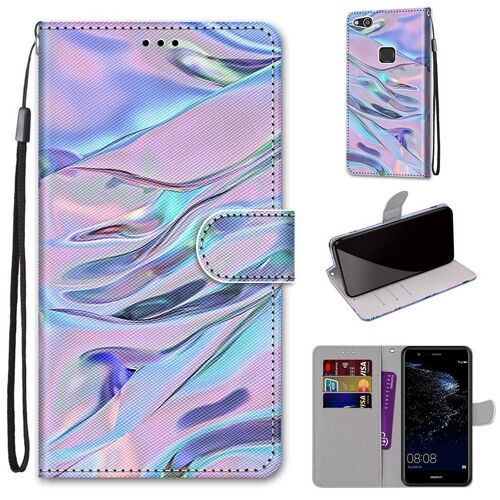 Huawei P10 Lite Coque, Saturcase Beau Pu Cuir Magnétique Flip Portefeuille Support Porte-Carte Dragonne Protecteur Coque Housse Étui Pour Huawei P10 Lite (Dh-9)