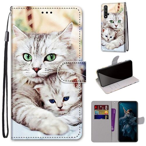 Huawei Nova 5t Coque, Saturcase Beau Pu Cuir Magnétique Flip Portefeuille Support Porte-Carte Dragonne Protecteur Coque Housse Étui Pour Huawei Nova 5t (Dh-11)