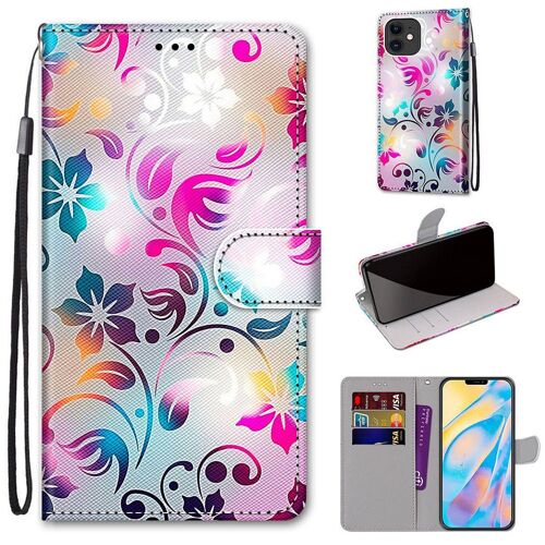 Apple Iphone 12 Mini Coque, Saturcase Beau Pu Cuir Magnétique Flip Portefeuille Support Porte-Carte Dragonne Protecteur Coque Housse Étui Pour Apple Iphone 12 Mini (Dh-18)