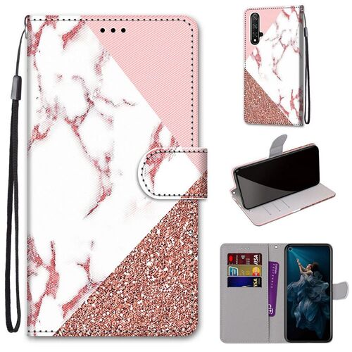 Huawei Nova 5t Coque, Saturcase Beau Pu Cuir Magnétique Flip Portefeuille Support Porte-Carte Dragonne Protecteur Coque Housse Étui Pour Huawei Nova 5t (Dh-2)