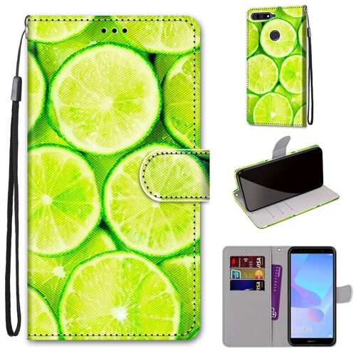 Huawei Y6 2018 Coque, Saturcase Beau Pu Cuir Magnétique Flip Portefeuille Support Porte-Carte Dragonne Protecteur Coque Housse Étui Pour Huawei Y6 2018 / Honor 7a (Dh-19)