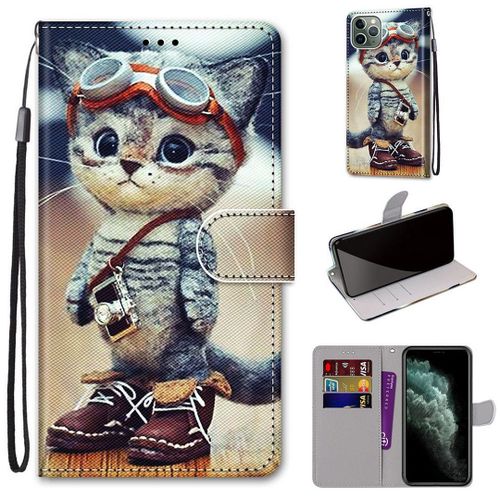 Apple iPhone 11 Pro Max Coque, SATURCASE Beau PU Cuir Magnétique Flip Portefeuille Support Porte-carte Dragonne Protecteur Coque Housse Étui pour Apple iPhone 11 Pro Max (DH-15)