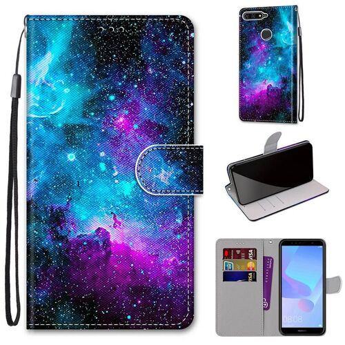 Huawei Y6 2018 Coque, Saturcase Beau Pu Cuir Magnétique Flip Portefeuille Support Porte-Carte Dragonne Protecteur Coque Housse Étui Pour Huawei Y6 2018 / Honor 7a (Dh-8)