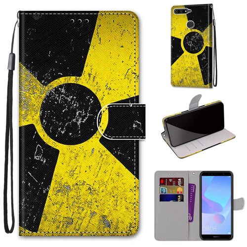Huawei Y6 2018 Coque, Saturcase Beau Pu Cuir Magnétique Flip Portefeuille Support Porte-Carte Dragonne Protecteur Coque Housse Étui Pour Huawei Y6 2018 / Honor 7a (Dh-6)