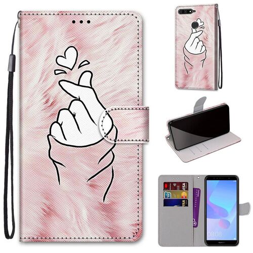 Huawei Y6 2018 Coque, Saturcase Beau Pu Cuir Magnétique Flip Portefeuille Support Porte-Carte Dragonne Protecteur Coque Housse Étui Pour Huawei Y6 2018 / Honor 7a (Dh-12)